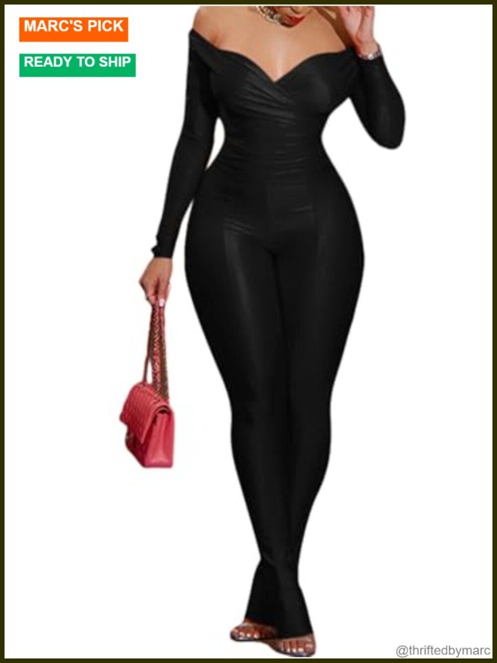 Women's 2 Piece Outfit Off Shoulder Ruched Top & High Waist Flared Pants Set